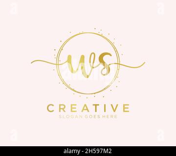 Logo WS féminin.Utilisable pour les logos nature, salon, Spa, cosmétique et Beauté.Elément de modèle de logo Flat Vector. Illustration de Vecteur