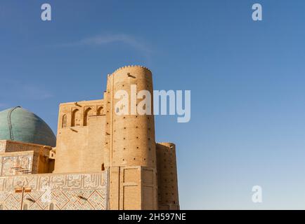 Détail du mausolée de Khoja Ahmed Yasawi, XIVe siècle, principale attraction touristique pour les voyageurs et les visiteurs au Turkistan, Kazakhstan, Asie centrale Banque D'Images