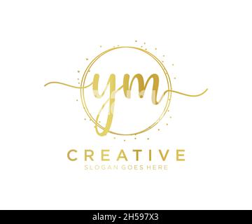 Logo YM féminin.Utilisable pour les logos nature, salon, Spa, cosmétique et Beauté.Elément de modèle de logo Flat Vector. Illustration de Vecteur