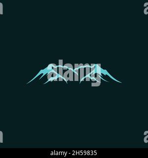 illustration vectorielle. logo en forme de montagne avec nageoire à baleine. Illustration de Vecteur