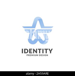 Résumé lettre A avec illustration du concept de logo de vecteur d'aile Illustration de Vecteur