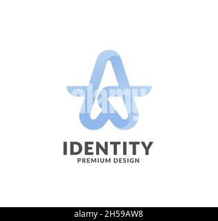 Résumé lettre A avec illustration du concept de logo de vecteur d'aile Illustration de Vecteur