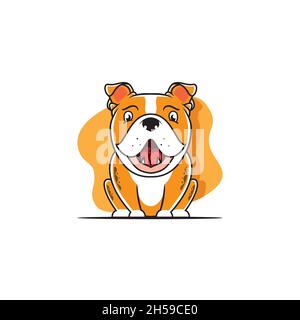illustrations vectorielles. logo puppy bulldog mignon et simple Illustration de Vecteur