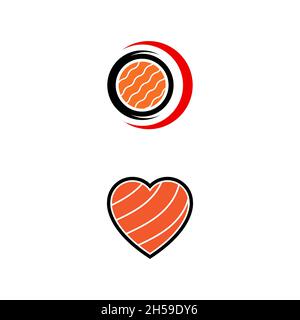 Modèle d'illustration de la conception de l'icône sushi japan Vector Banque D'Images