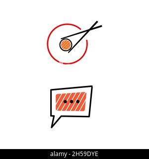 Modèle d'illustration de la conception de l'icône sushi japan Vector Banque D'Images