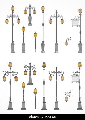 Ensemble vectoriel de feux de route.Collection sans pinces.Сolorful. Illustration de Vecteur