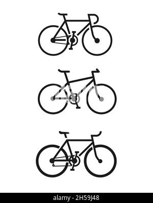 Vecteur d'icône de vélo isolé sur fond blanc.Illustration vectorielle.- vecteur de stock. modèle de conception de vecteur d'icône de vélo.Icône de contour de vélo Illustration de Vecteur