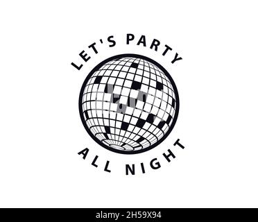 Permet de faire la fête.Icône Disco ball Vector.Modèle de danse. Illustration de Vecteur
