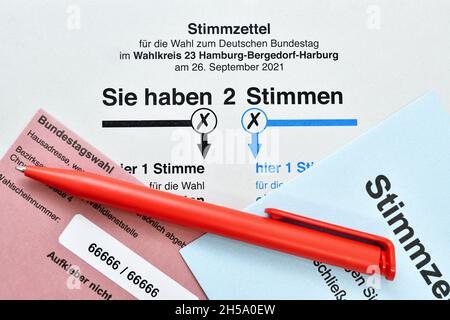 Stimmmzettel zur Bundeshahl 2021 Banque D'Images