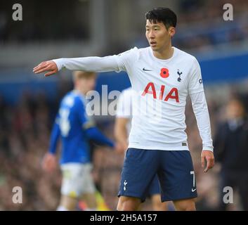 07 novembre 2021 - Everton v Tottenham Hotspur - Goodison Park Tottenham's son Heung-min lors du match de la Premier League à Goodison Park, Liverpool crédit photo : © Mark pain / Alamy Live News Banque D'Images