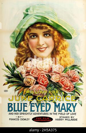 Affiche de film vintage : Mary aux yeux bleus (Fox, 1918).Une affiche de film en feuille. Banque D'Images