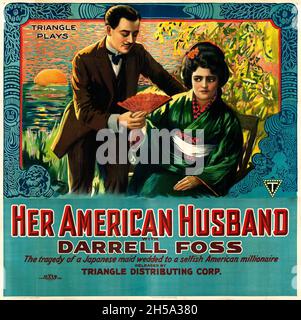 Son mari américain (Triangle, 1918).Six feuilles d'affiche de film vintage, Feat Darrel Foss. Banque D'Images