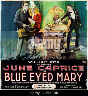 Affiche de film vintage : Mary à yeux bleus (Fox, 1918) FEAT June Caprice. Banque D'Images