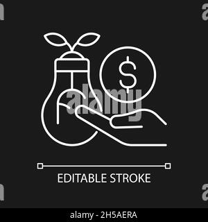Angel investisseur crédits d'impôt blanc icône linéaire pour thème sombre Illustration de Vecteur