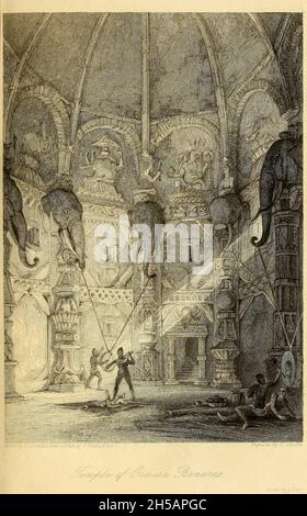 Temple de Genesa, Benares [Varanasi] du livre « l'annuelle orientale » contenant Une série de contes, légendes et romances historiques ; par Thomas Bacon, Esq.,F.S.A., avec des gravures de W. et E. Finden, de Sketches par l'auteur publié à Londres par Charles Tilt, Fleet Street.1839 Banque D'Images