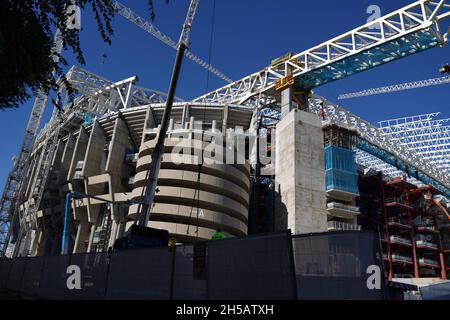 Madrid, Espagne.08 novembre 2021.Travaux de rénovation du stade de football du Real Madrid Santiago Bernabeu, Madrid 08 novembre 2021 crédit: CORDONS PRESSE/Alamy Live News Banque D'Images