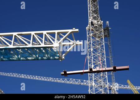 Madrid, Espagne.08 novembre 2021.Travaux de rénovation du stade de football du Real Madrid Santiago Bernabeu, Madrid 08 novembre 2021 crédit: CORDONS PRESSE/Alamy Live News Banque D'Images