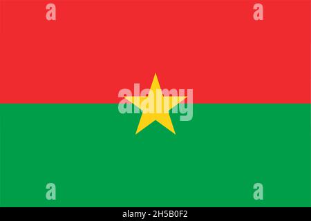 Couleurs officielles et proportions du drapeau du Burkina Faso Illustration de Vecteur