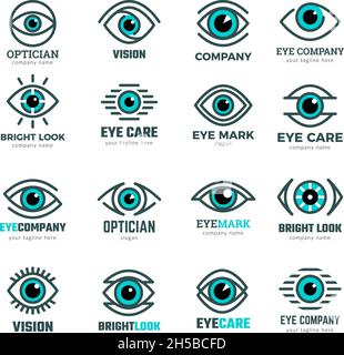 Symboles des yeux.Collection de logotypes médicaux pour clinique ophtalmologique Focus vision de l'œil humain Images vectorielles récentes Illustration de Vecteur