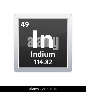 Symbole indium.Élément chimique du tableau périodique.Illustration du stock vectoriel. Illustration de Vecteur