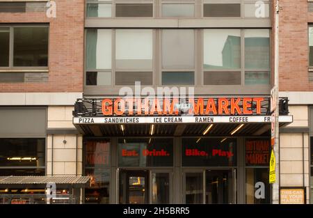 Gotham West Market Food Hall à l'ouest de Manhattan, New York Banque D'Images