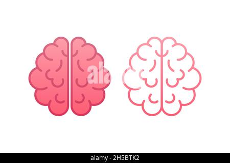 Icône du cerveau humain.Processus de réflexion, brainstorming, bonne idée, activité cérébrale.Illustration du stock vectoriel. Illustration de Vecteur