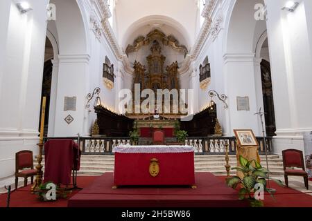 Sicile, Catane - 22 juillet 2021 : monastère bénédictin et église Saint-Nicolas Banque D'Images