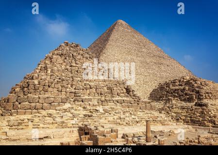 Belle vue de la Grande Pyramide de Gizeh en Egypte Banque D'Images