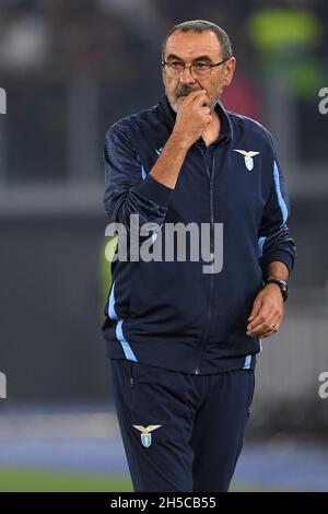 ROME, ITALIE - NOVEMBRE 07: Maurizio Sarri entraîneur-chef de SS Lazio gestes pendant la série Un match entre SS Lazio contre US Salerntana le 07 novembre Banque D'Images