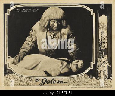 La carte de réception Golem (Paramount, 1920) Banque D'Images