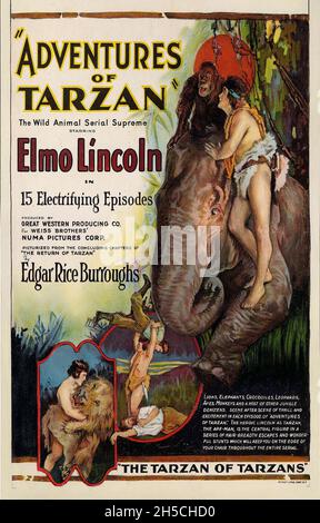 Aventures de Tarzan 1920 FEAT Elmo Lincoln Banque D'Images