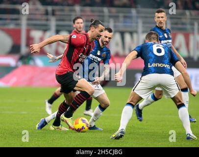 Milano, le 07 novembre 2021 Zlatan Ibrahimovic (AC Milan) lors de la série italienne Un match de football entre AC Milan et FC Internazionale le 7 novembre, Banque D'Images