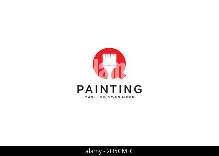 Lettre Q pour le logo de peinture, le logo de services de peinture, le logo de peinture Illustration de Vecteur