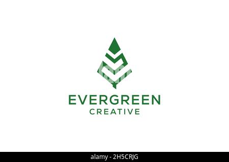 Lettre Z pin evergreen. Sapin pruche épicéa conifères cèdre conifères cyprès mélèze pinus arbre forêt vintage rétro hipster ligne art logo Illustration de Vecteur