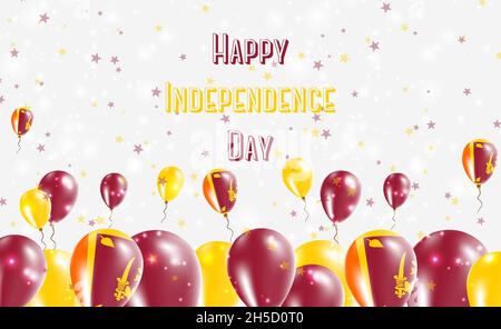 Sri Lanka Journée de l'indépendance conception patriotique.Ballons aux couleurs nationales du Sri Lanka.Carte de vœux vectorielle Happy Independence Day. Illustration de Vecteur