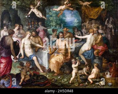 La fête des Dieux : le mariage de Peleus et de Thetis, peinture de Jan Brueghel The Elder & Hendrick van Balen, 1588-1632 Banque D'Images