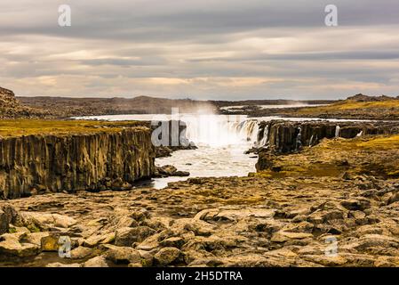 Chutes Selfoss à Dettifoss, près de Myvatn, Islande Banque D'Images