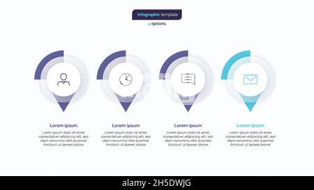 Modèle de conception graphique en quatre étapes. Illustration vectorielle Illustration de Vecteur