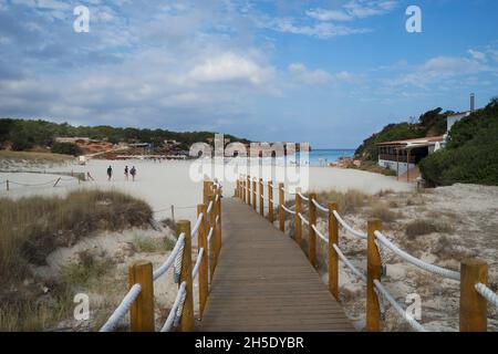 Plage de Cala Saona, Balearia Islands, Formentera, Espagne Banque D'Images