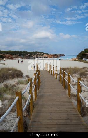 Plage de Cala Saona, Balearia Islands, Formentera, Espagne Banque D'Images