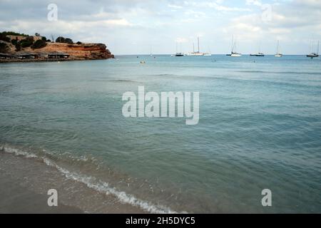 Plage de Cala Saona, Balearia Islands, Formentera, Espagne Banque D'Images