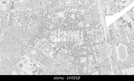 Blanc et gris clair Ravenne carte d'arrière-plan vectorielle de la ville, illustration de la cartographie des rues et de l'eau.Format écran large, design numérique plat s Illustration de Vecteur