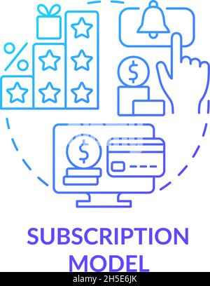 Icône de concept de gradient bleu du modèle d'abonnement Illustration de Vecteur