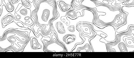 Carte topographique de la région.Phot blanc avec lignes noires. Illustration de Vecteur