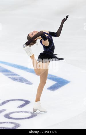 Nicole Schott, d'Allemagne, participe au programme féminin Short au premier jour du Grand Prix de patinage artistique de l'UIP - Gran Premio d'Italia à Palavel Banque D'Images