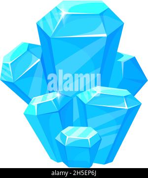 Saphir bleu.Pierres de cristal, pierres gemmes de magie de bijou, illustration de vecteur d'artoon isolée sur fond blanc Illustration de Vecteur