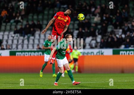 Viborg, Danemark.5 novembre 2021.Abu Franics (14) du FC Nordsjaelland vu pendant le match 3F Superliga entre Viborg FF et FC Nordsjaelland à l'Energi Viborg Arena à Viborg, Danemark.(Crédit photo: Gonzales photo - Dejan Obretkovic). Banque D'Images