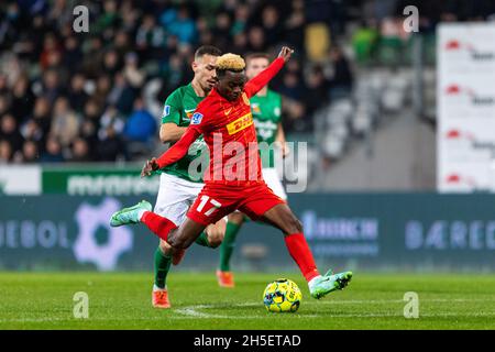 Viborg, Danemark.5 novembre 2021.Simon Adingra (17) du FC Nordsjaelland vu lors du match 3F Superliga entre Viborg FF et le FC Nordsjaelland à l'Energi Viborg Arena de Viborg, au Danemark.(Crédit photo: Gonzales photo - Dejan Obretkovic). Banque D'Images