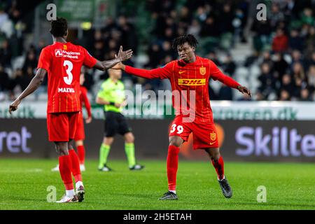 Viborg, Danemark.5 novembre 2021.Adamo Nagalo (39) du FC Nordsjaelland vu pendant le match 3F Superliga entre Viborg FF et le FC Nordsjaelland à l'Energi Viborg Arena à Viborg, au Danemark.(Crédit photo: Gonzales photo - Dejan Obretkovic). Banque D'Images