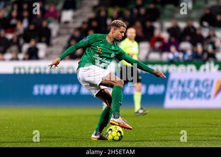 Viborg, Danemark.5 novembre 2021.Justin Lonwijk (8) de Viborg FF vu pendant le match 3F Superliga entre Viborg FF et FC Nordsjaelland à l'Energi Viborg Arena à Viborg, Danemark.(Crédit photo: Gonzales photo - Dejan Obretkovic). Banque D'Images